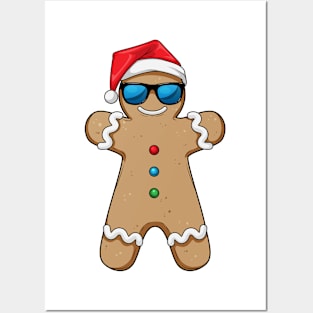 Gingerbread man Christmas Sunglasses Posters and Art